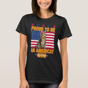 Camiseta Cat US Flag Orgulha-Se De Ser Uma Mãe Feliz Mama A