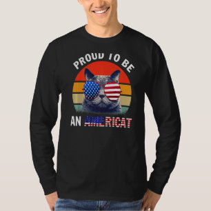 Camiseta Cat Usins Sinaliza Óculos De Sol Orgulhosos De Ser