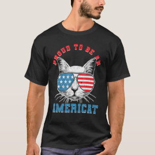 Camiseta Cat Usins Sinaliza Óculos De Sol Orgulhosos De Ser