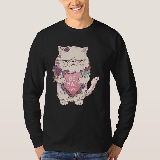 Camiseta Cat Valentines Day Shirt Kids Be Mine pink Cat (Frente)