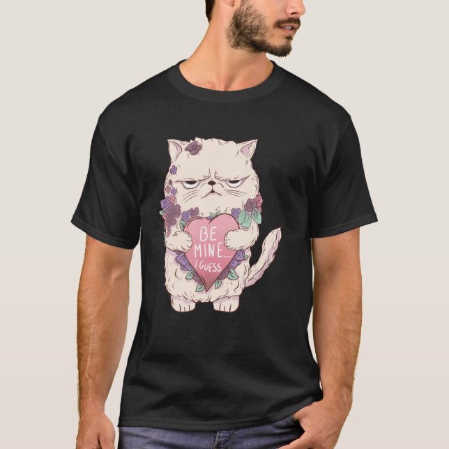 Camiseta Cat Valentines Day Shirt Kids Be Mine pink Cat (Frente)