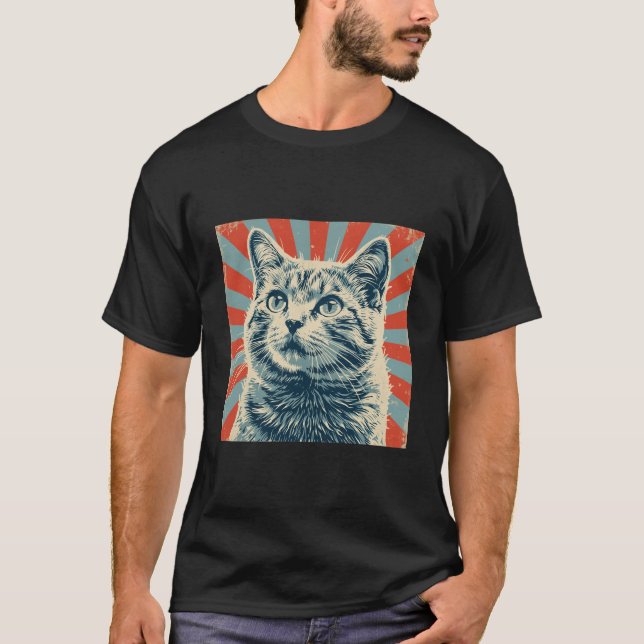 Camiseta Cat Vintage distressed poster  (Frente)