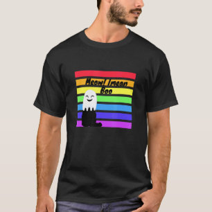 Camiseta Cat Vintage Ghost Halloween - Meow I Meow Boo