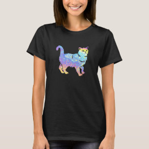 Camiseta Cat Vintage Groovy Retro Hippie Tie Dye Cat