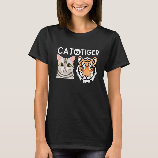 Camiseta Cat Vs Tiger Meme Tee (Frente)