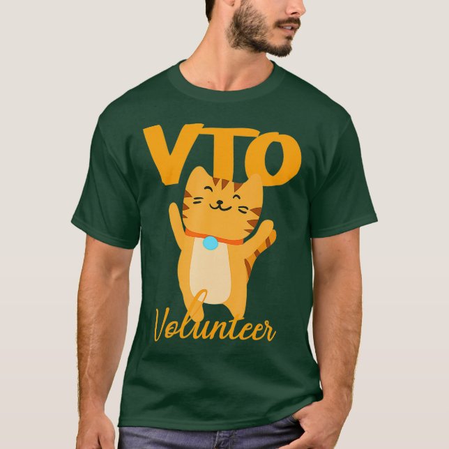 Camiseta Cat VTO Voluntário Para Associados Que Adoram VTO (Frente)