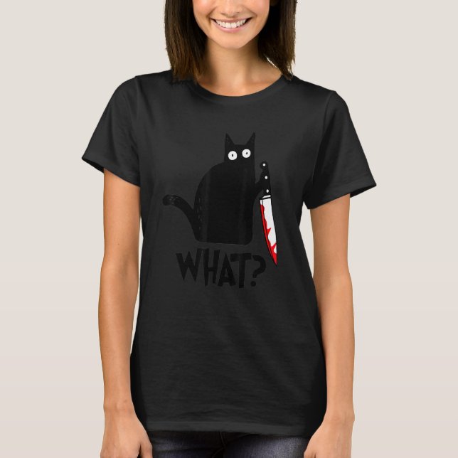 Camiseta Cat What Black Ca (Frente)