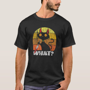 Camiseta Cat What Mee Cat Black Cat Com Faca