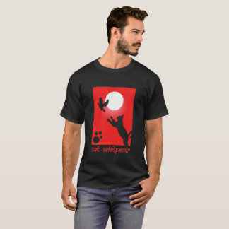 Camiseta Cat Whisperer Retro Red com pássaro