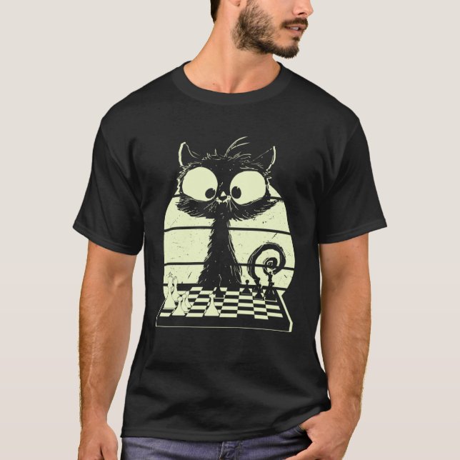 Camiseta Cat With Chessboard Cat Playing Chess Chess Player (Frente)