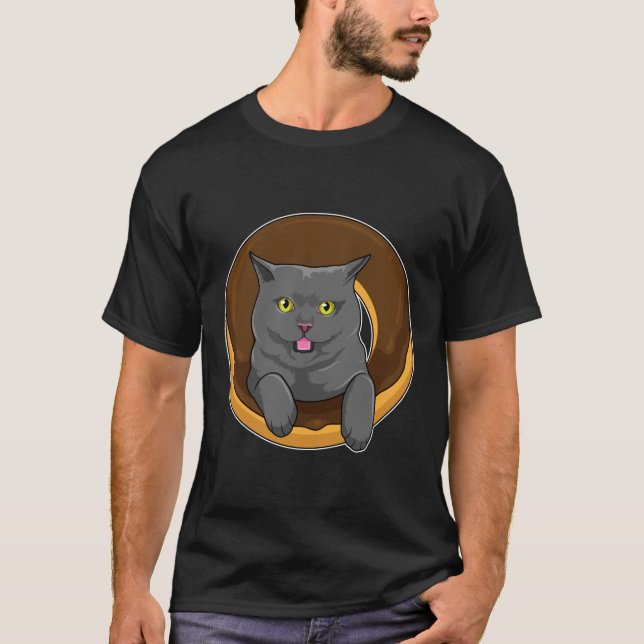 Camiseta Cat with Donut (Frente)