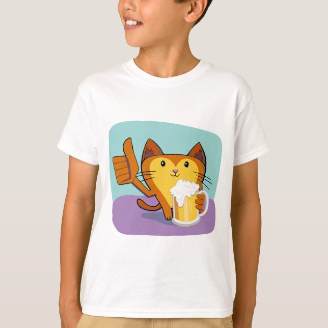 Camiseta Cat with Drink – Funny Meme-Inspired Design (Frente)