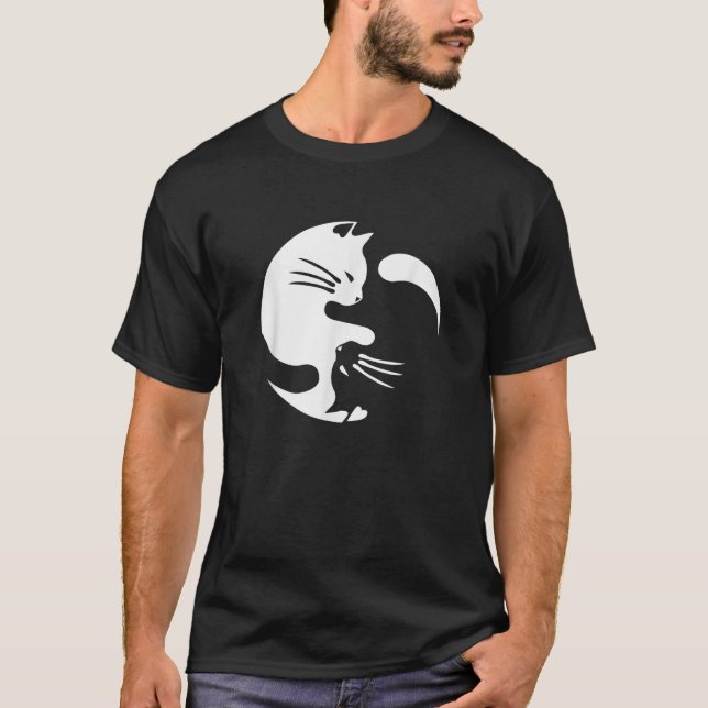 Camiseta Cat Yin Yang Peace Loving Interconnected Gift Ide (Frente)