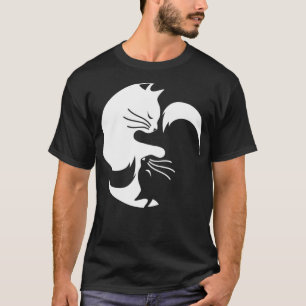Camiseta Cat Ying Yang Meditação Espiritual Yoga Natal