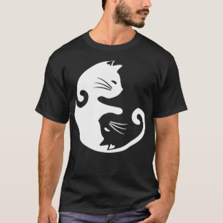 Camiseta Cat Ying Yang Spirituality Meditation Yoga Gift T
