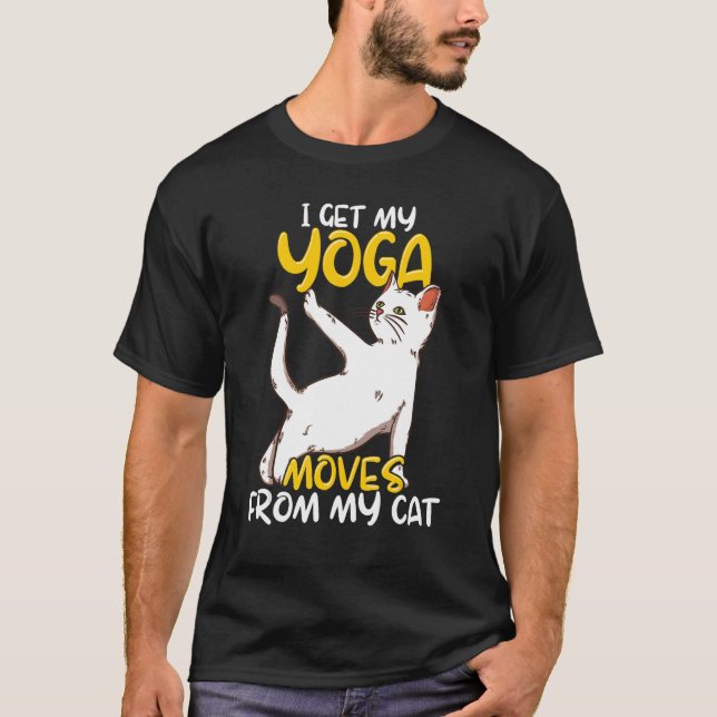 Camiseta Cat Yoga Cita Zen Meditação Espiritual Namaste (Frente)