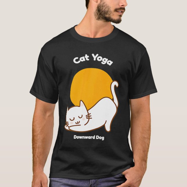 Camiseta Cat Yoga Downward Dog Kitty Humour  Kitten Workout (Frente)