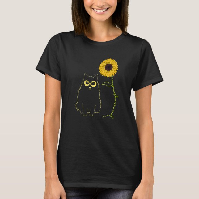 Camiseta Cat You Are My Only Sunshine Sunflower Cat (Frente)