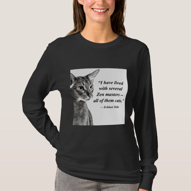 Camiseta Cat Zen Master Eckhart Tolle (Frente)
