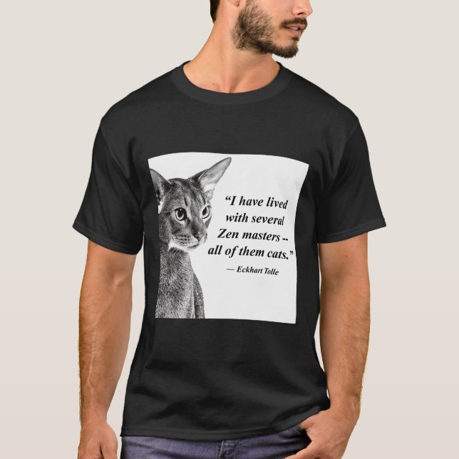 Camiseta Cat Zen Master Eckhart Tolle (Frente)
