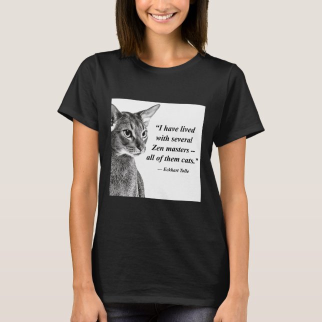Camiseta Cat Zen Master Eckhart Tolle (Frente)