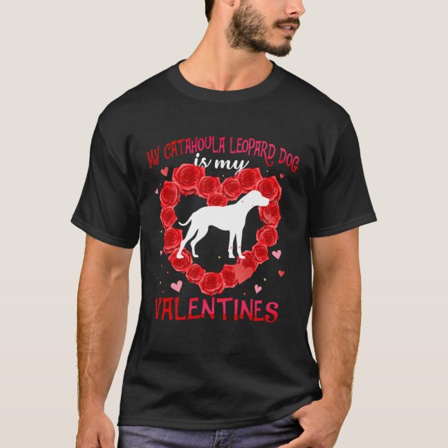 Camiseta Catahoula Leopard Dog Animal Hearts Day Mastiff Is (Frente)