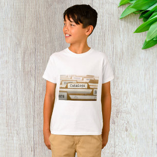 Camiseta Catálogos de Pastas de Arquivo Antigas Organização