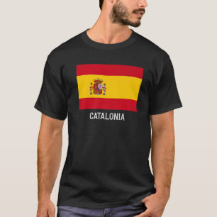 Camiseta Catalunha Bandeira Espanha Emblem Escudo Bandera
