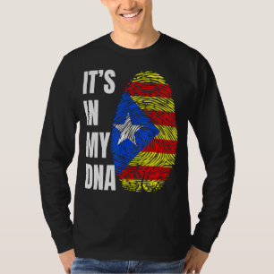 Camiseta Catalunha Impressão Digital DNA Biometria Bandeira