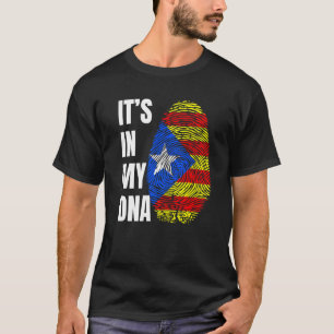 Camiseta Catalunha Impressão Digital DNA Biometria Bandeira