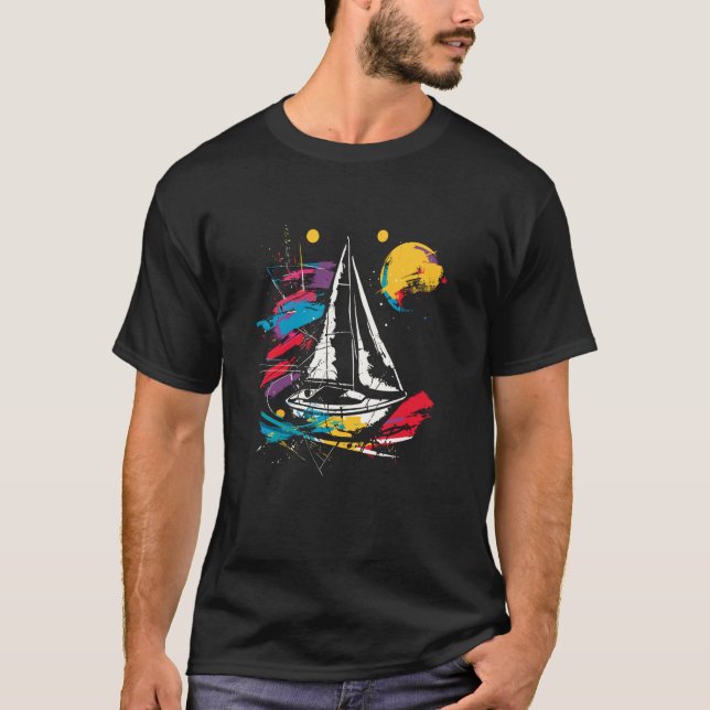 Camiseta Catamarã de Praia Gráfico à Vela (Frente)