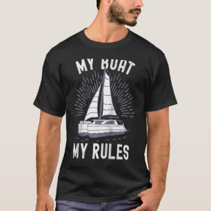 Camiseta Catamaran Capitão Meu Barco Minhas Regras Catamara