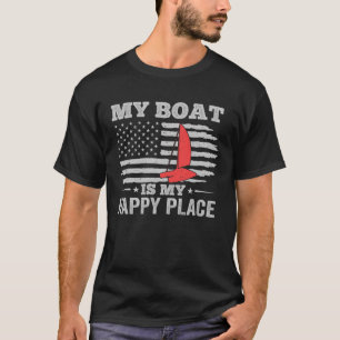 Camiseta Catamaran Two Hulls Navegando Bandeira Americana C