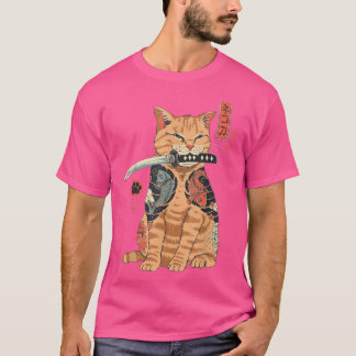 Camiseta Catana Cat vintage Gato japonês bonitinho