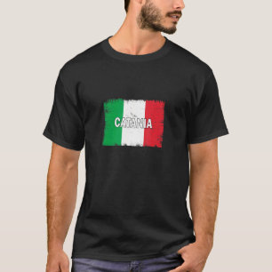 Camiseta Catania  Itália  Cidade Com Bandeira Italiana