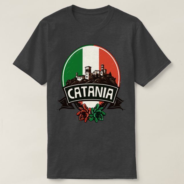 Camiseta Catania Sicilia Retro Região Italiana Design (Frente do Design)