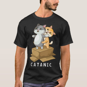 Camiseta CATANIC Gato Gatinho Paródia Cruzeiro Navio Férias
