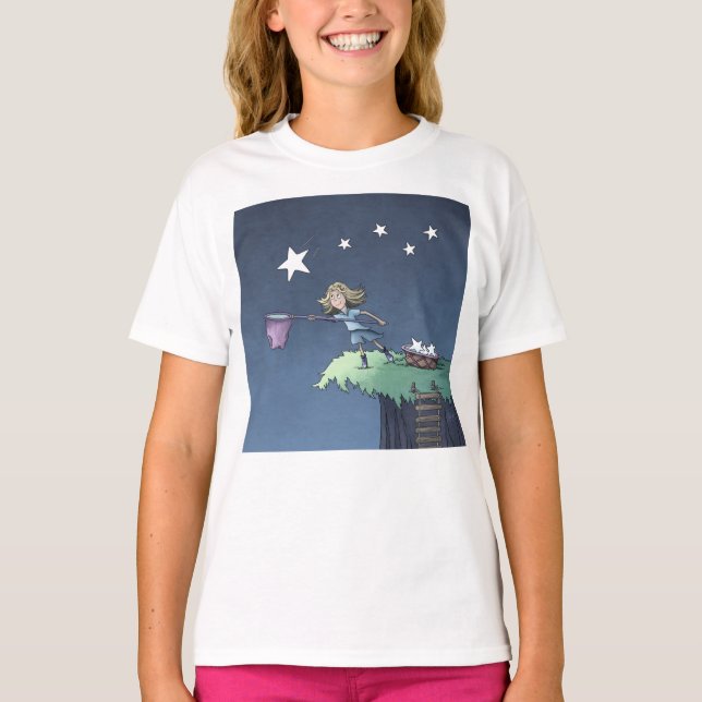 Camiseta Catar uma estrela chamadora - Coletar Desejos e Ca (Frente)