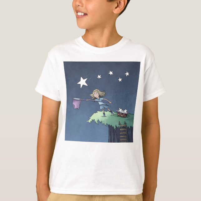 Camiseta Catar uma estrela chamadora - Coletar Desejos e Ca (Frente)