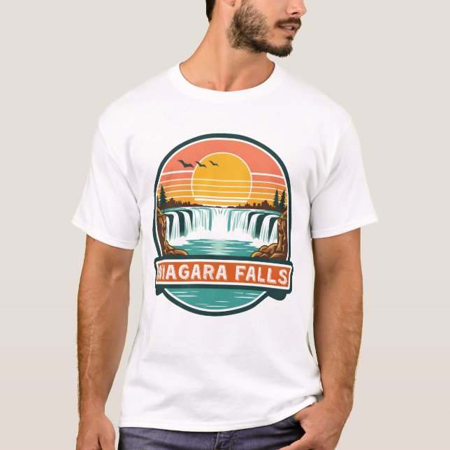 Camiseta cataratas do niágara canadá design retrô (Frente)