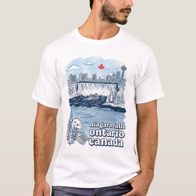 Camiseta Cataratas do Niágara Canadá Simples Horizonte Pais (Frente)