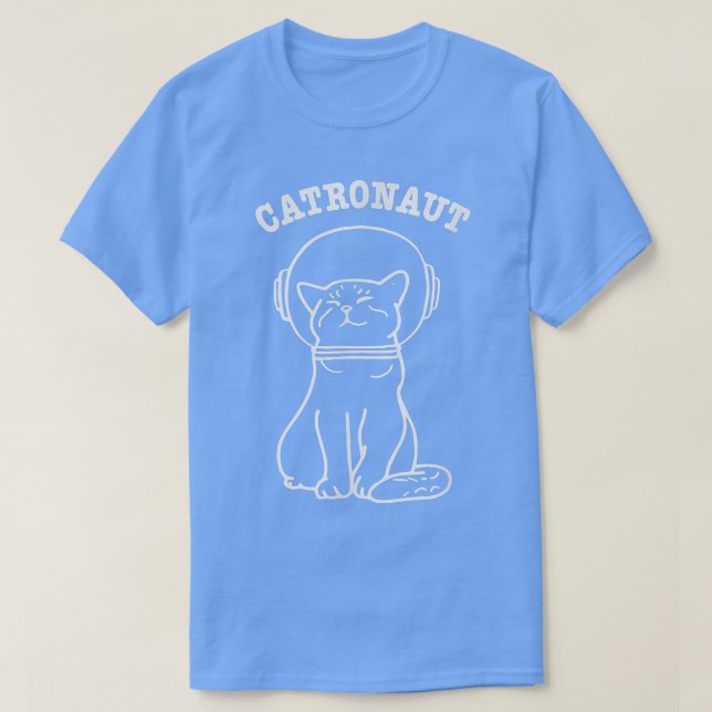 Camiseta Cataronauta Gato Astronauta Espacial Pace Homens C (Frente do Design)