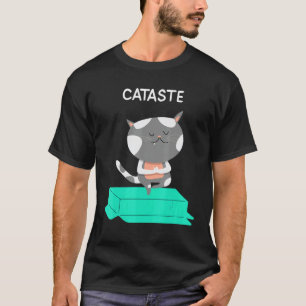 Camiseta Cataste Yoga Gato Relaxar Meditação Namaste
