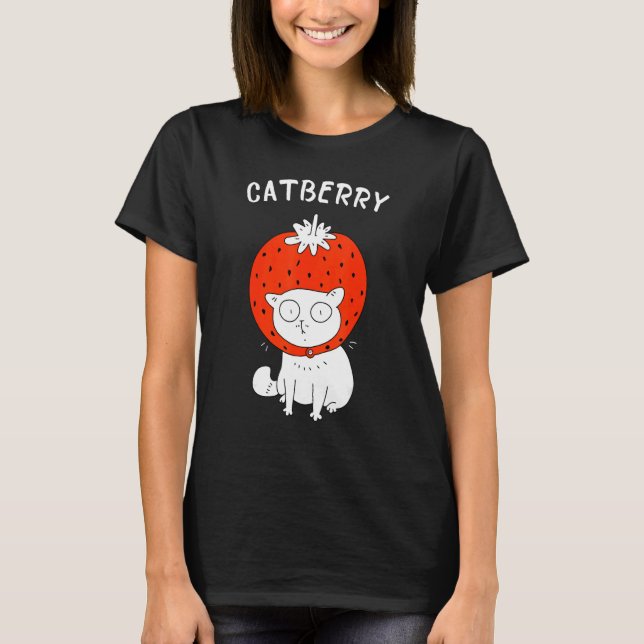 Camiseta Catberry  Gato com Touca de Morango (Frente)