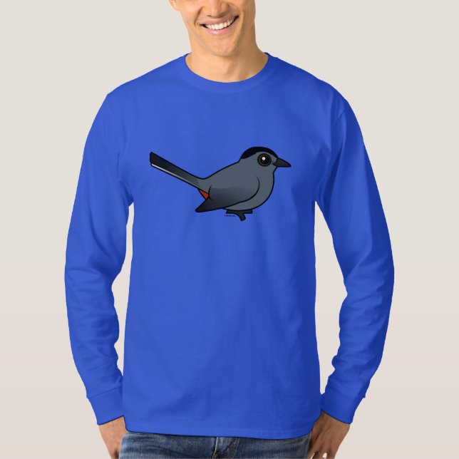 Camiseta Catbird cinzento de Birdorable (Frente)