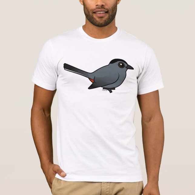 Camiseta Catbird cinzento de Birdorable (Frente)