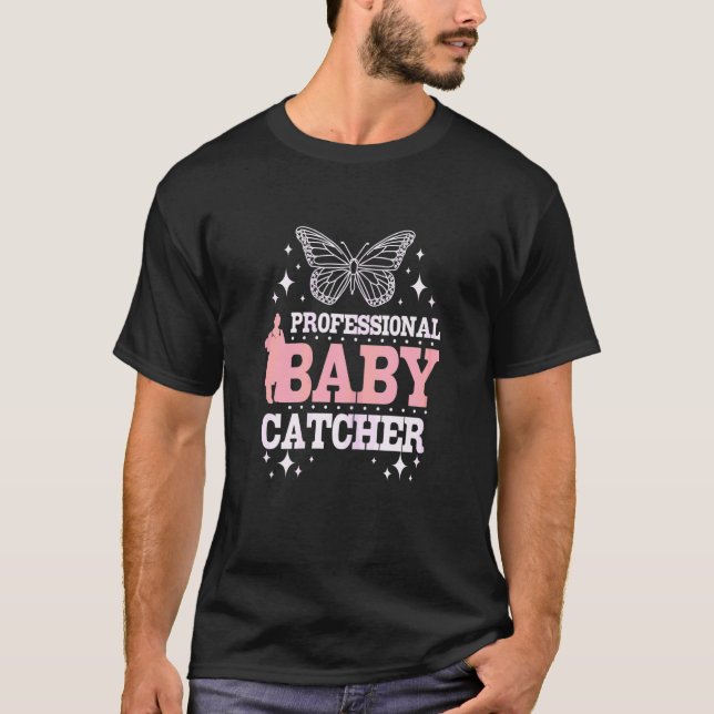 Camiseta Catcher de bebê profissional feminino (Frente)