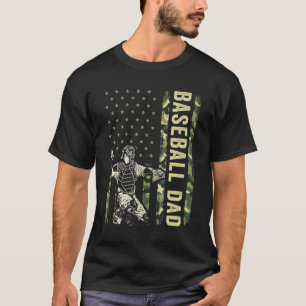 Camiseta Catcher de Beisebol  Homens Camuflagem Bandeira Am
