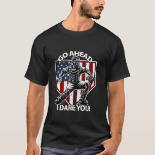 Camiseta Catcher de Softbol e Beisebol da Bandeira American