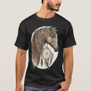 Camiseta Catcher de Sonho de Cavalo Tribal Aquarela Cavalo